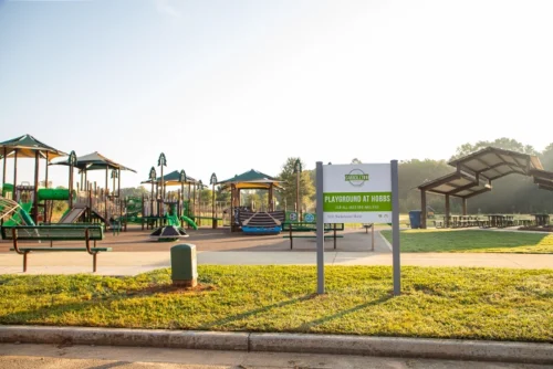 photo of the playground at hobbs on a clear sunny day